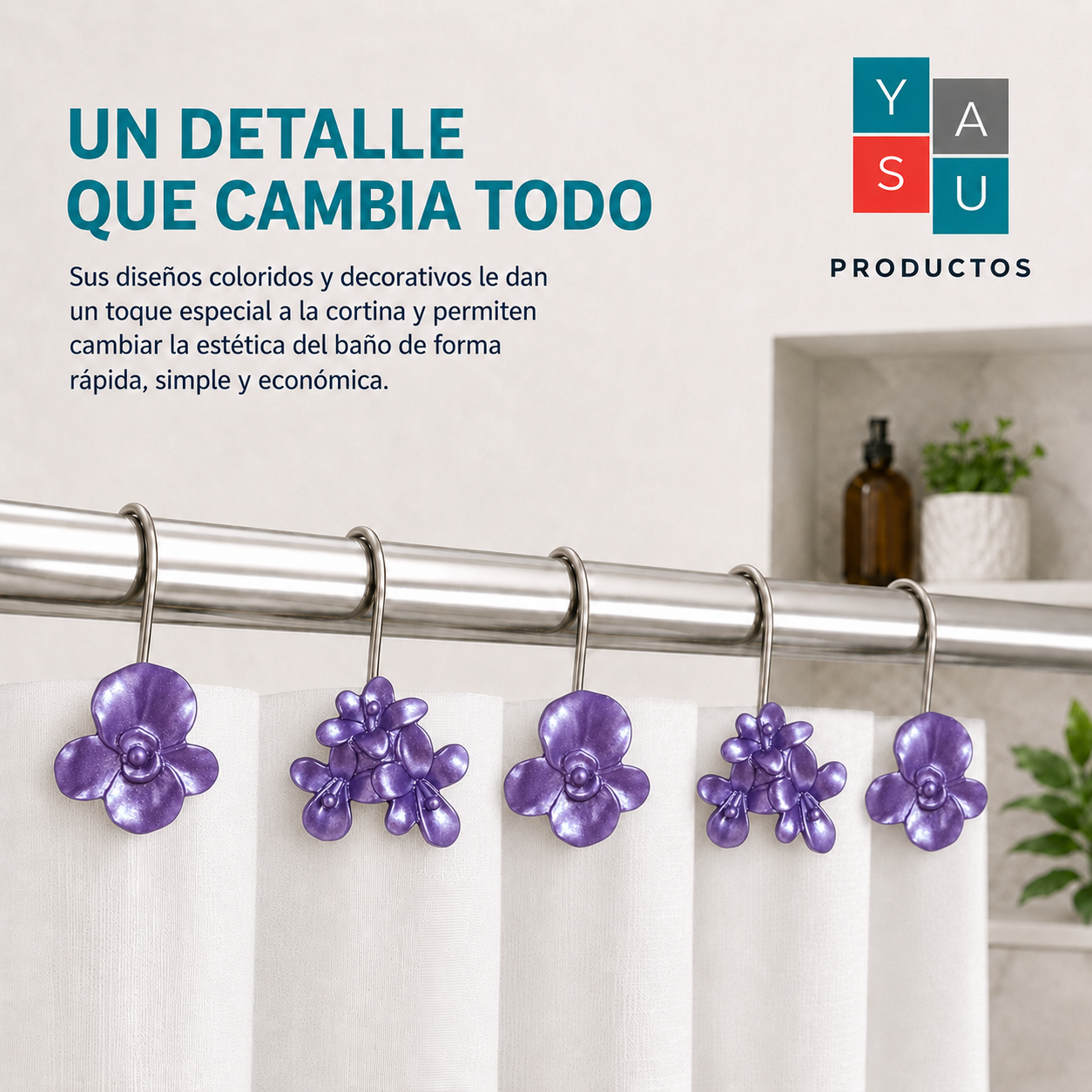 Beneficio ganchos flor violeta